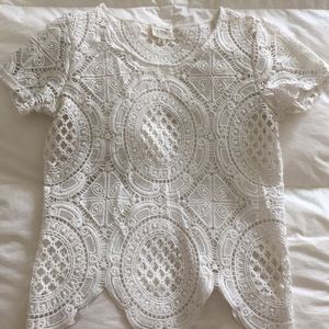 Crochet White Woven Blouse LA Hearts Pacsun